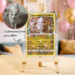 Custom Poke Game Card, Personalized Dog Portrait, Cat Memorial Gift, Funny Trading Item | Sun & Moon Pokémon - thumbnail 2
