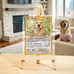 Custom Photo & Text Game Card – Poke Card Gift for Pet Lover - XY / Black White - thumbnail 2