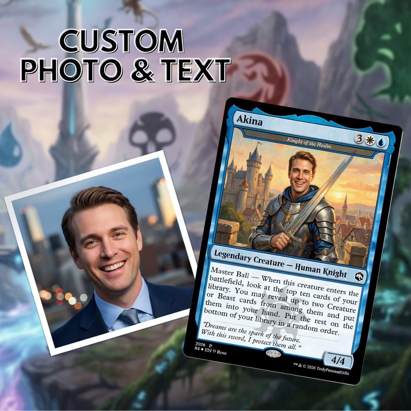 Custom Magic The Gathering Card, Personalised MTG Gift for Boyfriend, Custom Fantasy Portrait from Photo, Funny Anniversary Valentine Gift for Him - image 3
