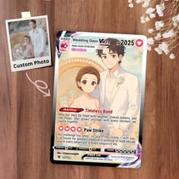 Custom Couple Pokémon Style Card – Personalized Wedding Gift, Anniversary Keepsake, Engagement Present, Valentine’s Day Card - thumbnail 3