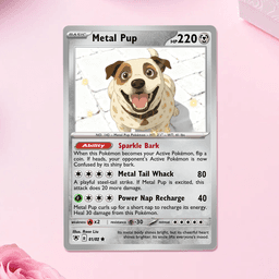 Custom Poke Game Card, Personalized Dog Portrait, Cat Memorial Gift, Funny Trading Item - thumbnail 1