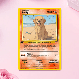 Custom Photo & Text Game Card – Poke Card Gift for Pet Lover - thumbnail 1