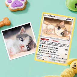 Custom Pet Poke Card - Personalized Pet Game Keepsake with Photo & Text, Unique Gift for Dog Cat Lovers, Birthday Pet Memorial Collectible - thumbnail 3