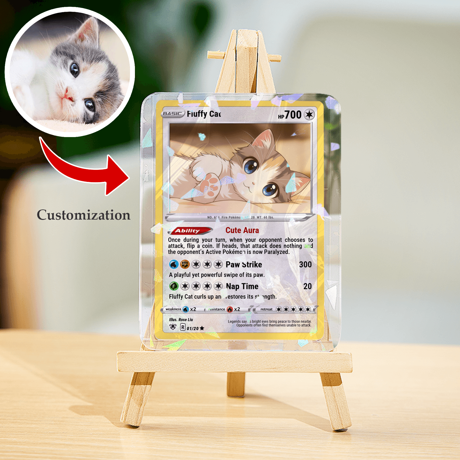 Custom Pet Poke Card - Personalized Pet Game Keepsake with Photo & Text, Unique Gift for Dog Cat Lovers, Birthday Pet Memorial Collectible - image 2