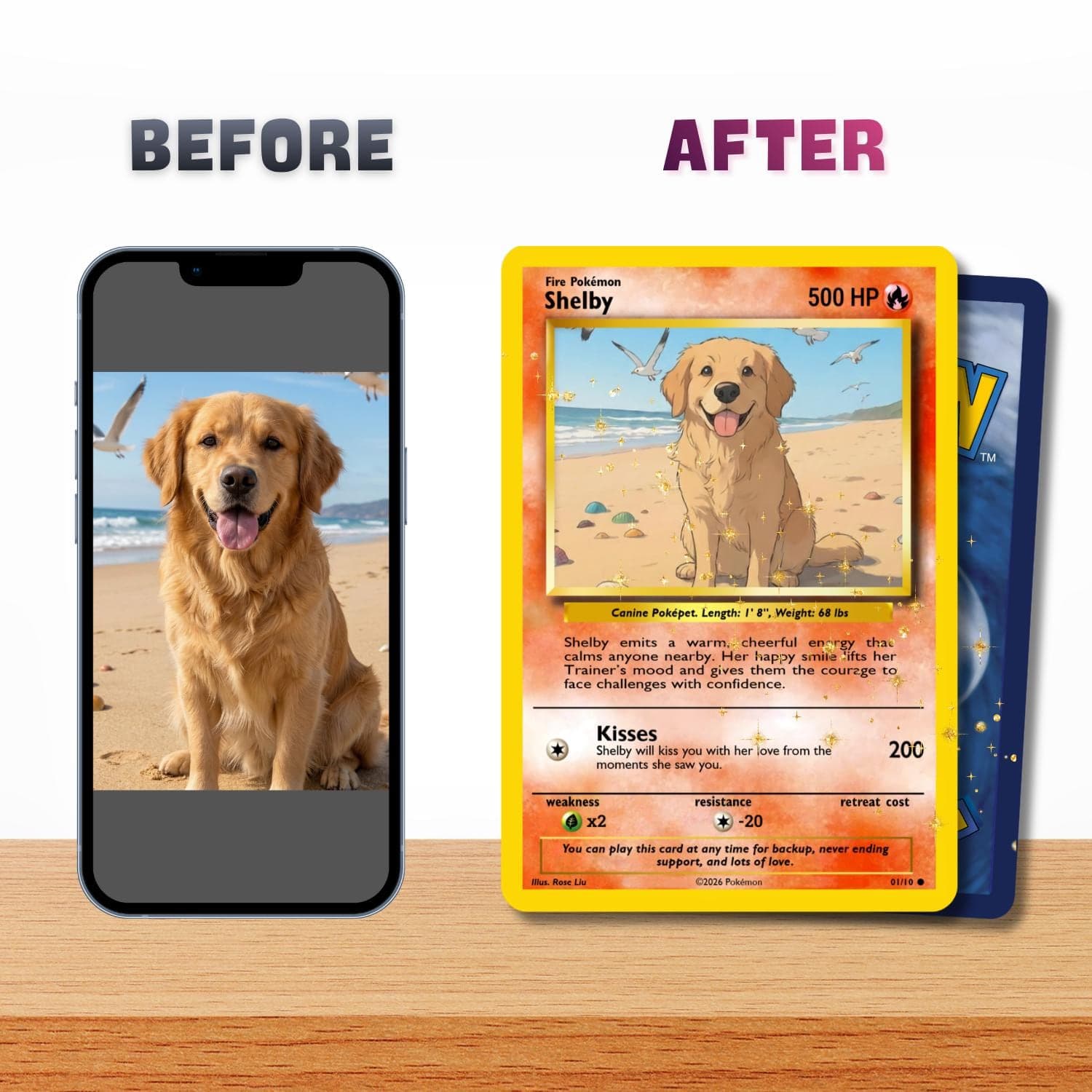 Custom Photo & Text Game Card – Poke Card Gift for Pet Lover - image 3