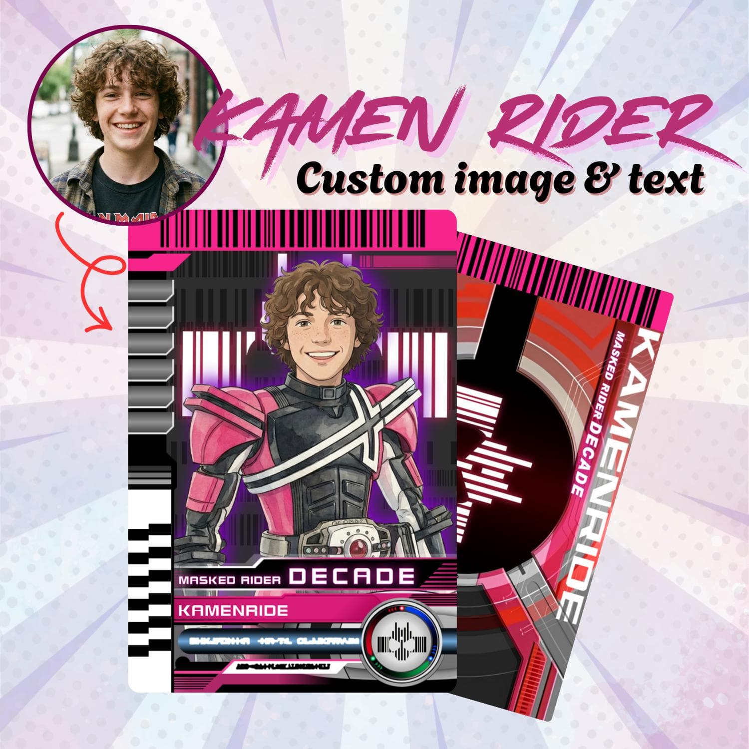 Custom Kamen Rider Decade Style Pet Card – Personalized Kamen Rider Dog Portrait, Anime Inspired Collectible Gift - image 3