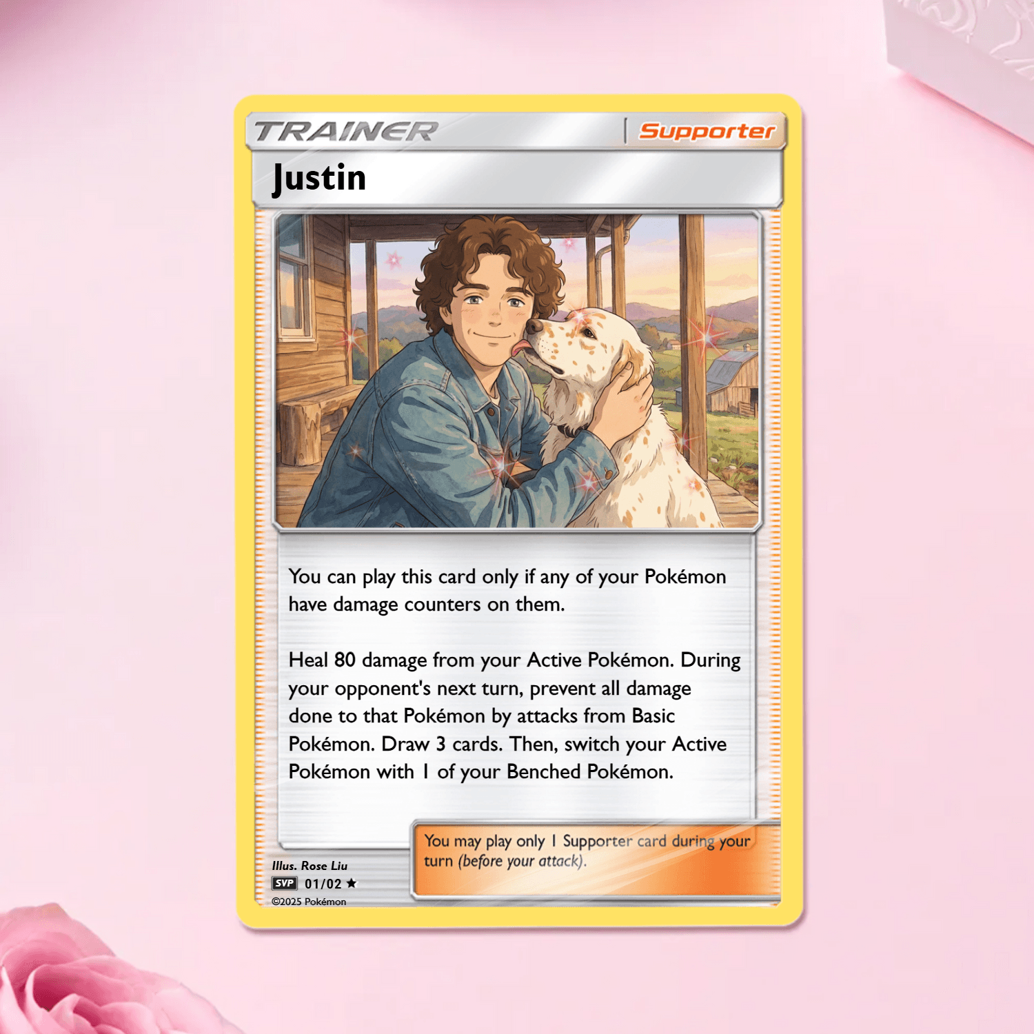 Custom Pet Pokemon Card Ghibli Style Portrait - Personalized Dog Lover Gift - Custom Trainer Card from Photo - Pet Memorial - Unique Gift for Him Her