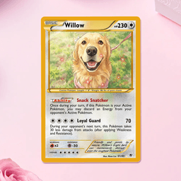 Custom Photo & Text Game Card – Poke Card Gift for Pet Lover - XY / Black White - thumbnail 1