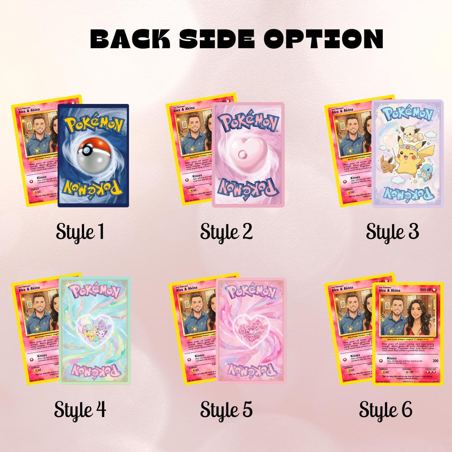 Custom Couple Photo & Text Game Card – Personalized Pokémon-Style Card, Valentine Gift for Couples - image 4