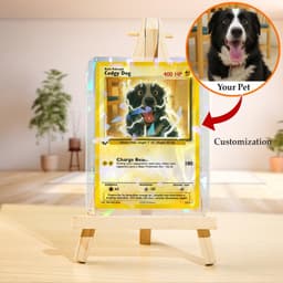 Custom Pet Pokémon Card Basic Type - Personalized Dog Cat Photo Art - Unique Gift for Pet Lover - Birthday Memorial Keepsake - thumbnail 3
