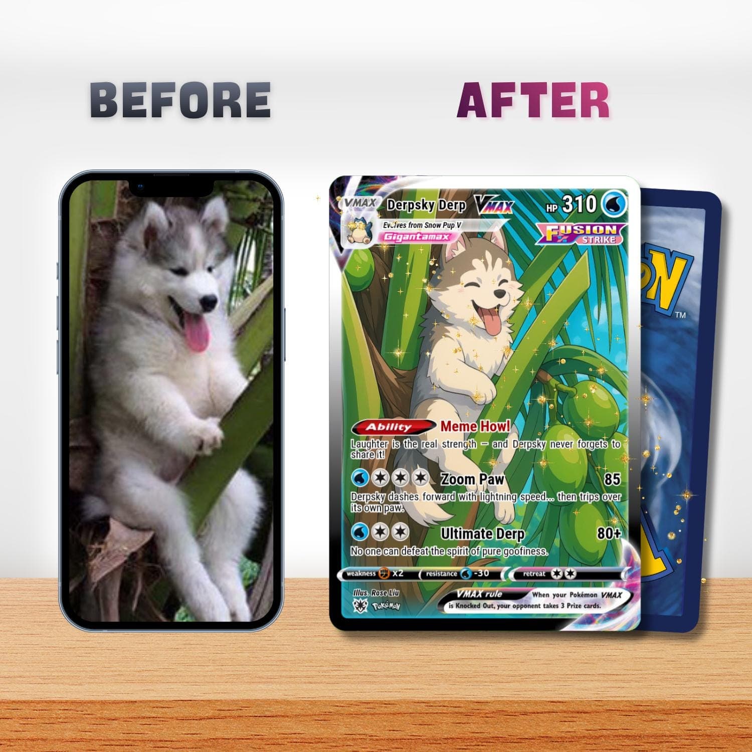 Custom Pet Pokémon Card | Personalized Pet Trading Card | Turn Your Dog or Cat into Pokémon | Funny Anime Card Gift for Pet Lovers - image 3